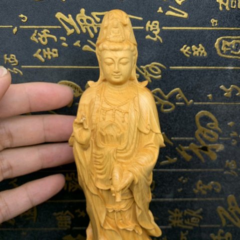 高品質 木彫仏像 浄瓶観音  仏教工芸品 彫刻