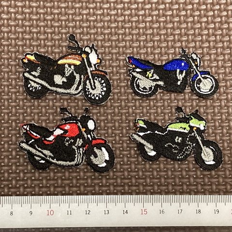 ネイキッドバイク刺繍ワッペンセット【アイロン接着タイプ】