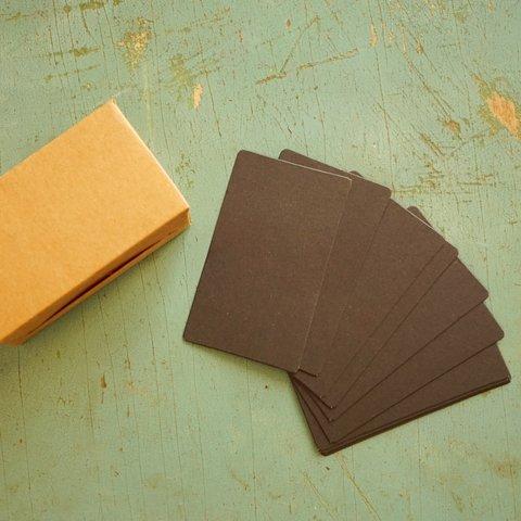 厚手名刺カード 100枚 ブラック 無地 ヘアゴム バレッタ 台紙 大容量 大量 ショップカード