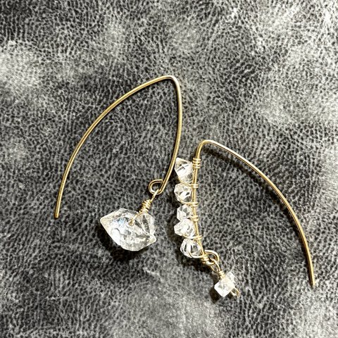 14kgf antiquestyle earrings harkimer diamond