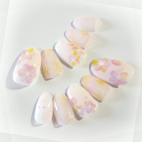 Clear Flower Nail Orange