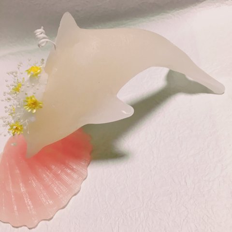 花冠のイルカキャンドル＜オレンジ＞