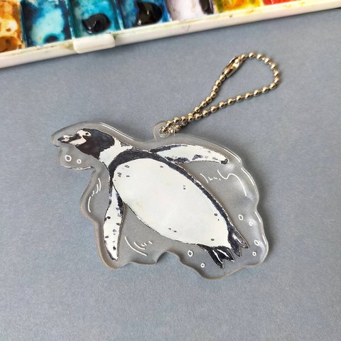 すいすいペンギンのアクリルキーホルダー