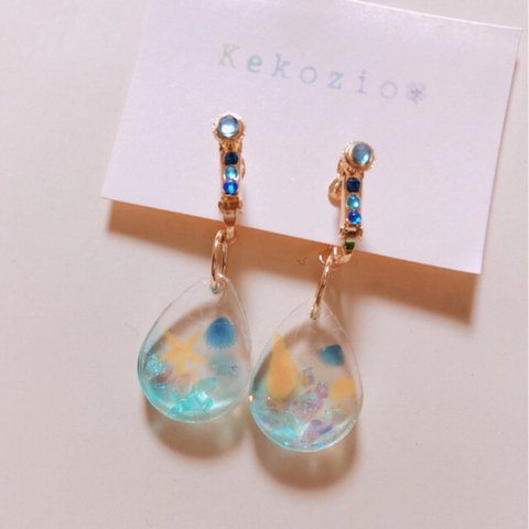 ✴︎blue✴︎ゆらゆらピアス