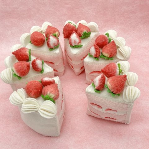 フェルトケーキ🍓ショートケーキ6ケセットB-3