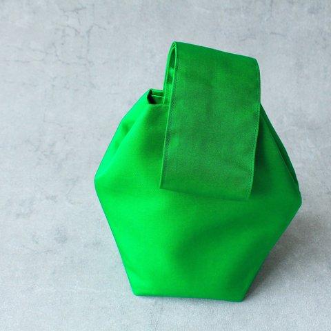 ワンハンドルミニバッグ/ Mini one handle bag　絹帯常盤色 / Green silk obi