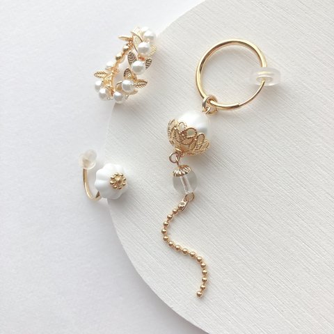 EAR CUFF＆EARRING:「Ginnezu」銀鼠 Vine