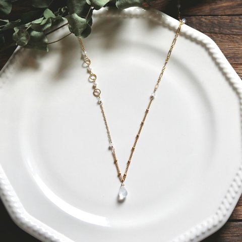 【1点もの】14kgf レインボームーンストーン　necklace