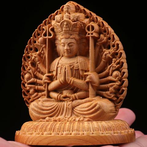 千手車  置物   招財開運   仏教美術品  木彫仏像   仏教工芸品
