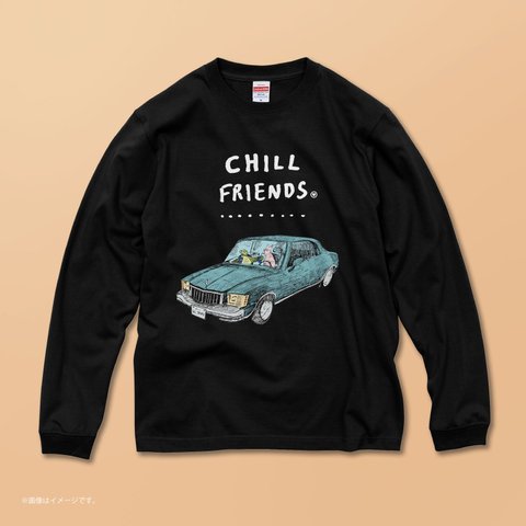 ハイクオリティー ロングTシャツ「CHILL FRIENDS_ウサギとカメ」/送料無料