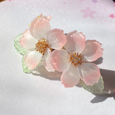 大輪桜のヘアクリップ