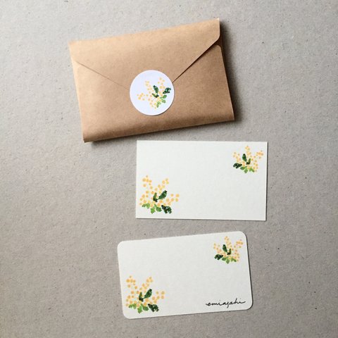 【特集掲載】ミモザのメッセージカード サンキューカード 20枚