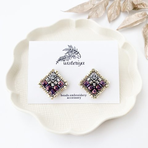 wisteriya earring < silver × purple >