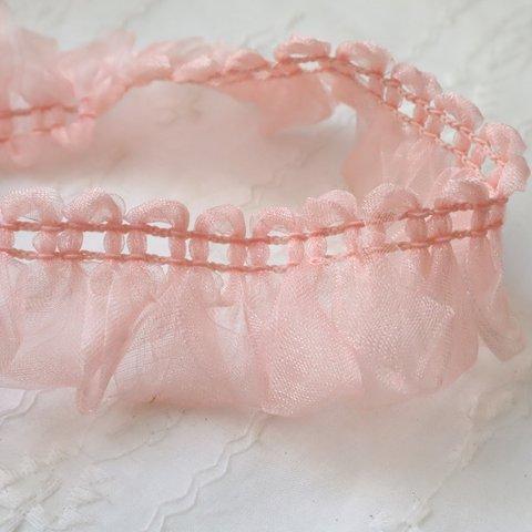 10727　　pink  ストレッチリボンフリル　50cm