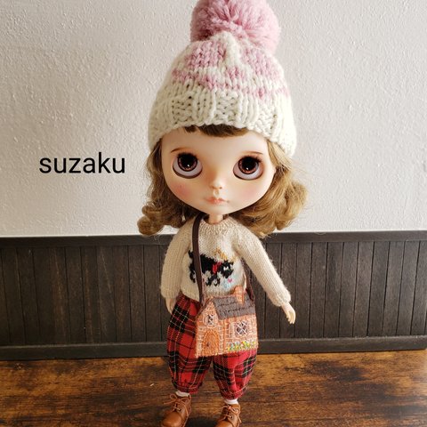 ＊blythe outfit ブライス アウトフィット＊おうちポシェット＊茶色＊