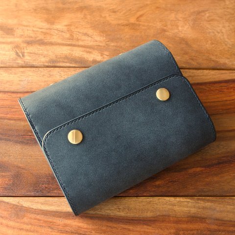 【N様オーダー品】レザー　システム手帳　ミニ6　Black【Flap】