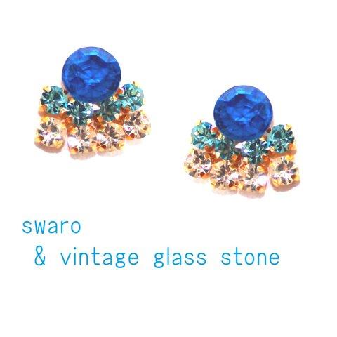 vintage flower bouquet earrings vol,6 BLUE 