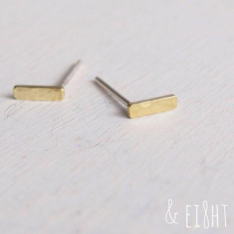 【再販】- Brass- Flat Bar ピアス