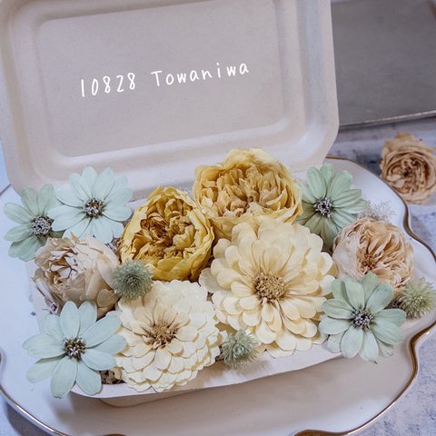 [送料無料]プリザの花箱✿Mellow Yellow 花材セット 詰め合わせ プリザーブドフラワー ドライフラワー