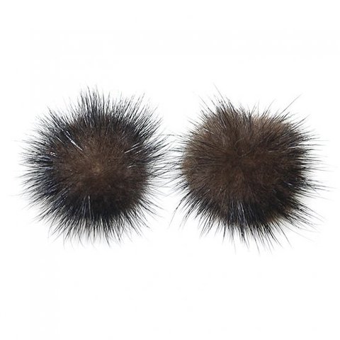 再販【4個入り】ダークブラウンカラーミンクファーMink Fur 30mm