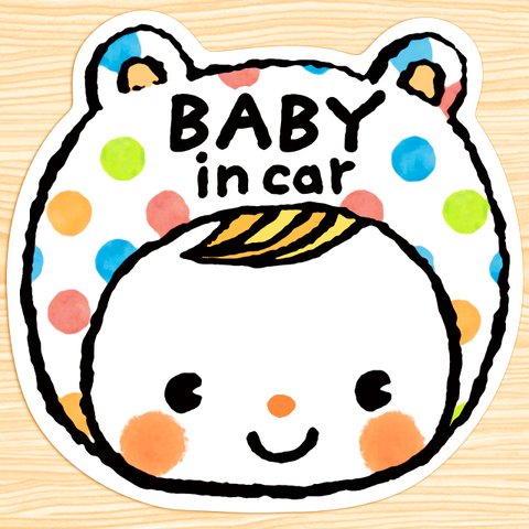 BABY IN CAR　ベビーインカー マグネットステッカー(ガムボールbabyちゃん）