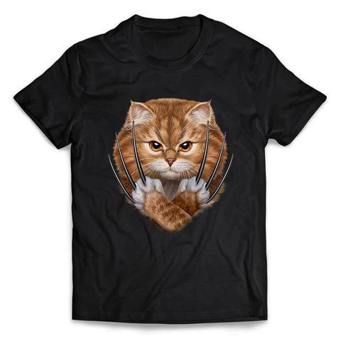 半袖Tシャツ 【三毛猫 オレンジ 猫 ねこ 爪】 by FOX REPUBLIC