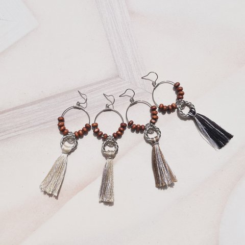 tassel pierce & earring