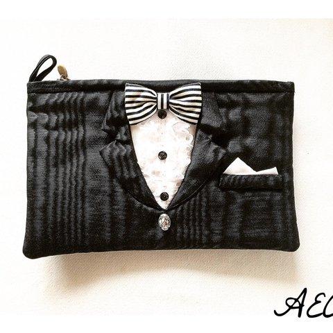 SALE ♪    I ♥︎ Tuxedo mini  pouch Black