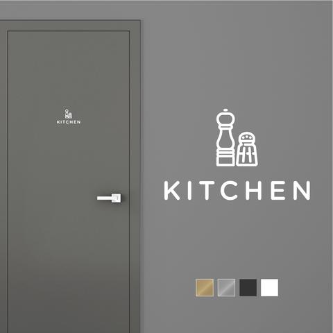 【賃貸OK】KITCHEN ドア サインステッカー アイコン │キッチン・台所用 選べる4色展開
