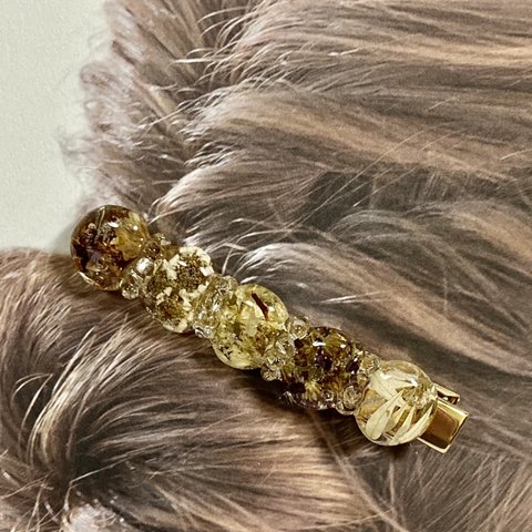 綺麗め大人のヘアクリップ＊ドライフラワー＊ボタニカル＊大ぶり