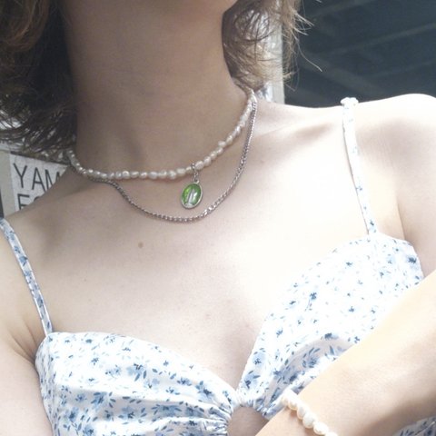 Maria Perl W choker/Green