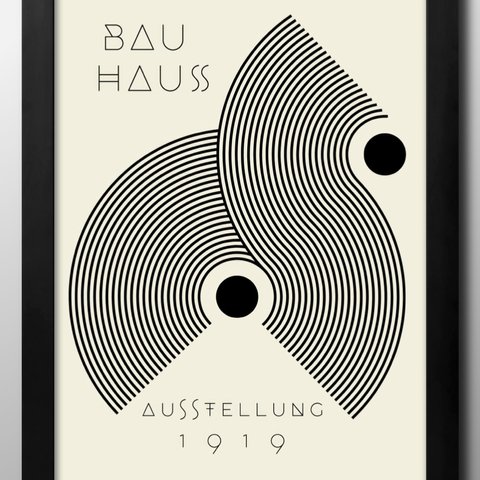 13594■ポスター　絵画　インテリア　A3サイズ　『バウハウス　BAUHAUS　新作』イラスト　アート　北欧