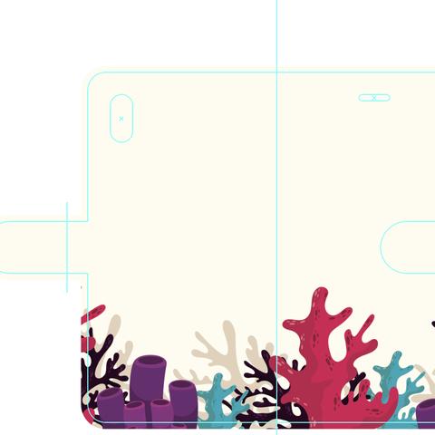 新品送料無料 iPhoneケース 手帳型 珊瑚6