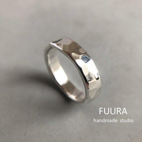 silver ring 4mm /シルバー/リング/指輪/槌目/刻印