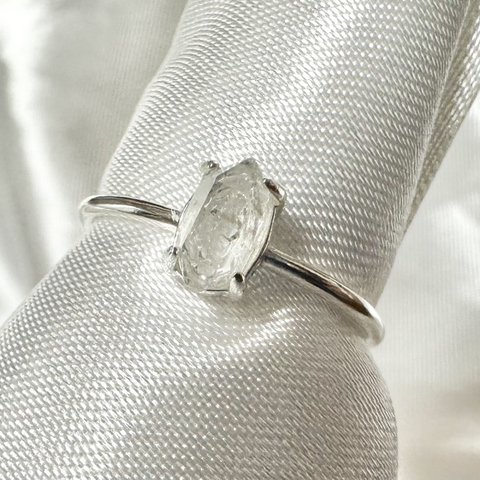 ハーキマーダイヤモンドの原石リングNo.5【SILVER925製】