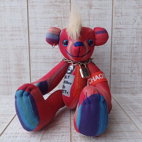 ANARCHY BEAR モヒカンくんVer/RED(25cmテディベア)