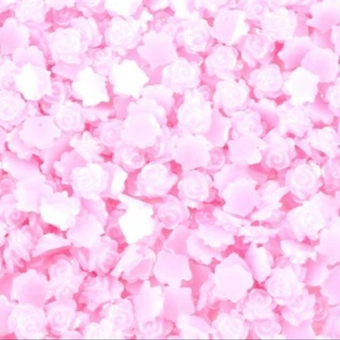 立体 薔薇　プラパーツ50個　直径５㎜　ピンク