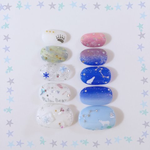 しろくまnailが作ったしろくまネイル　①