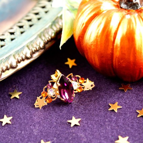 【ハロウィン衣装】イヤーカフ 星の魔女   Swarovski Crystal 