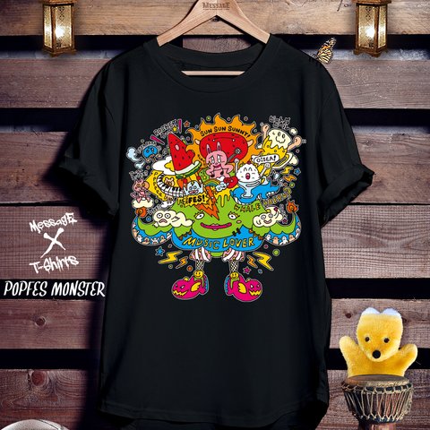 キャラクター黒Tシャツ「POPFES MONSTER」