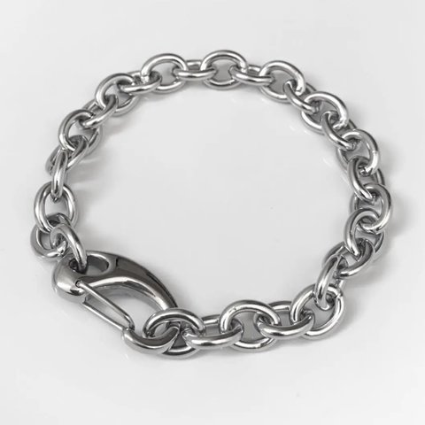 【eve】chain  bracelet 　チェーンブレスレット　フック　丸型　チェーン 8mm シルバー