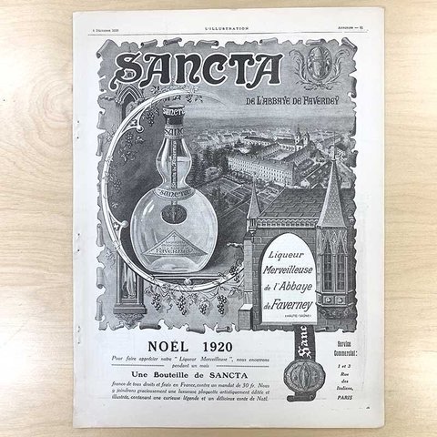 ヴィンテージ雑誌illustration（1920.12）4Pモノクロ アルコール・文具・車 18PSa20-3
