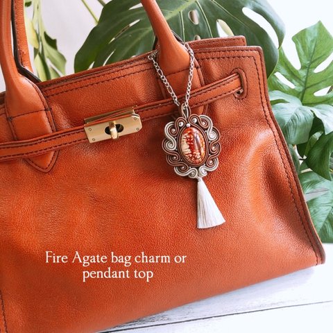 ソウタシエ　Fire Agate bag charm 〜 pendant top