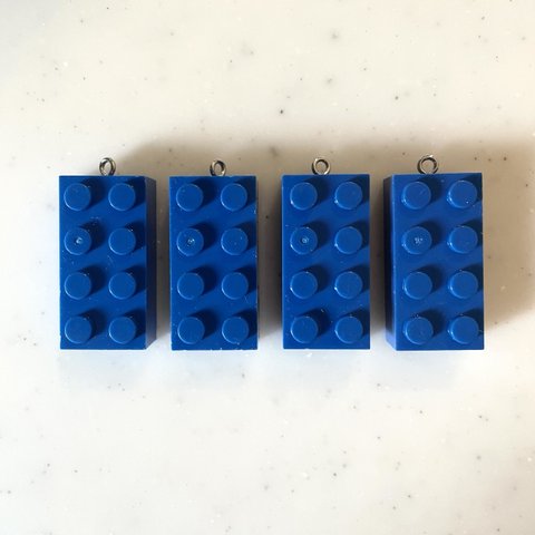 Dark Blue Rectangle Block Pendant Tops