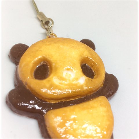 食品サンプル★パンダクッキーストラップ「ばんざいパンダちゃん」