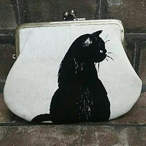【ハンサム黒猫さん】親子がま口財布