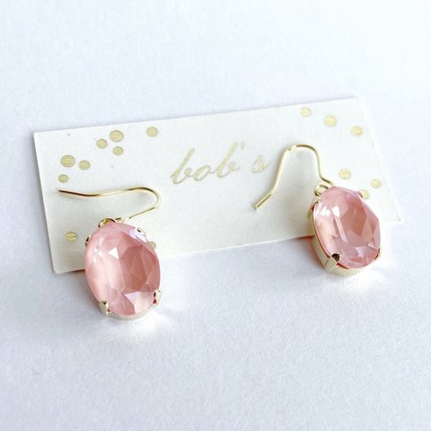 crystal pierce/earring＊coral pink