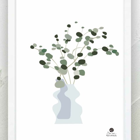 無料オプション付　  オリジナルポスター　A4 　アート　seiで検索　結婚祝い　新築祝い　誕生日 　おしゃれ　植物　グリーン　ｍ-407