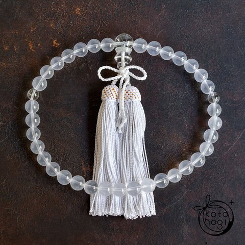 数珠 女性用 天然石 ムーンクォーツ 略式念珠