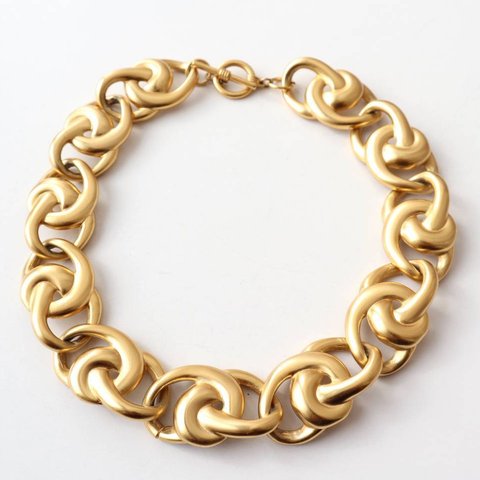 70s vintage gold volume chain necklace